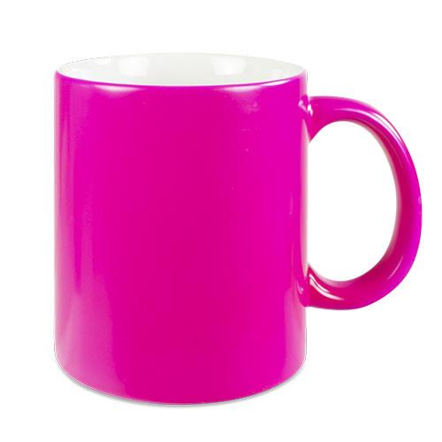 Neonfarbene Tasse mit Wunschdruck